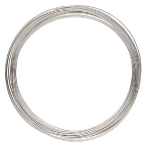 Memory wire, imitation rhodium-plated high carbon steel, 3-5/8 inch necklace, 0.7mm thick. Sold per 1-ounce pkg, approximately 29 loops.