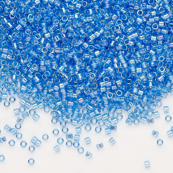 Seed bead, Delica®, glass, pkg/250g, #11 round, translucent rainbow light blue (DB-1250). image number 0