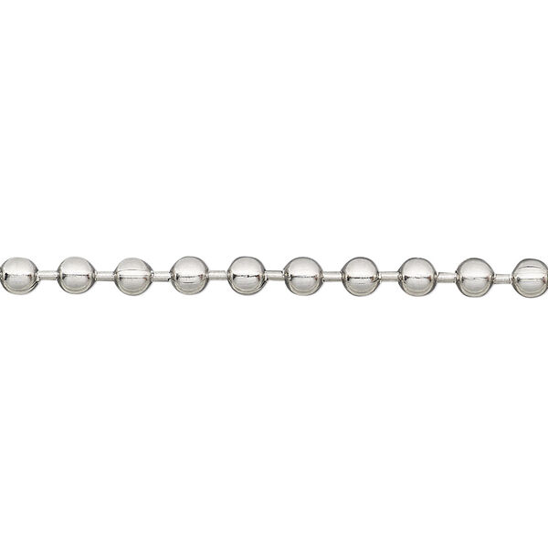 Chain, stainless steel, 3.2mm ball. Sold per pkg of 5 feet. image number 0