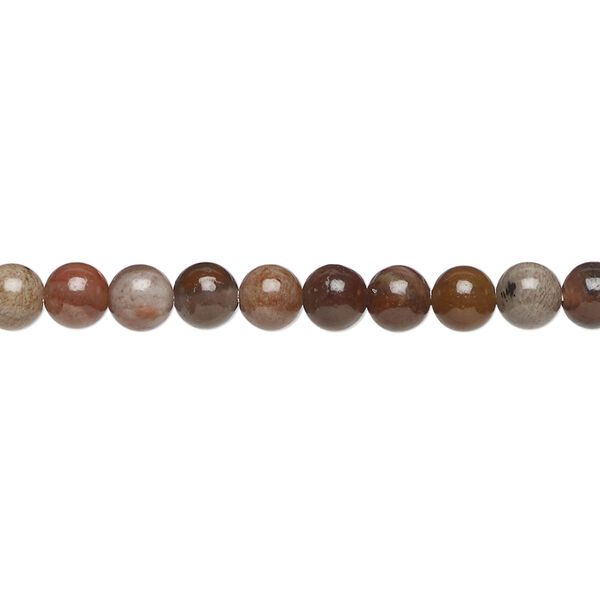 Petrified wood 1pkg1, round bead natural 15.5-16 inch 4mm image number 0