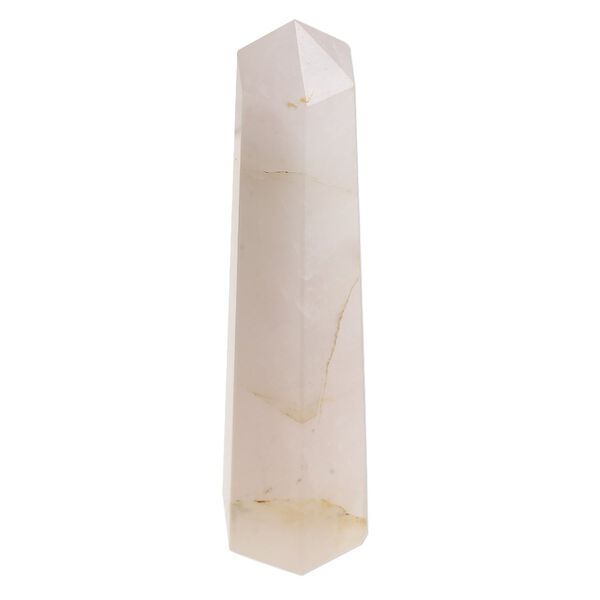 Rose quartz 1pkg1, hand-cut undrilled 6-sided point tower gift natural 3.5x0.75 to 4x1 inch image number 0