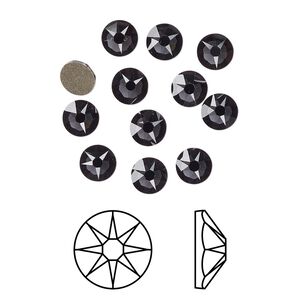 Flat back 1440pk graphite foil back, Swarovski® 4.6-4.8mm rose round SS20 2088