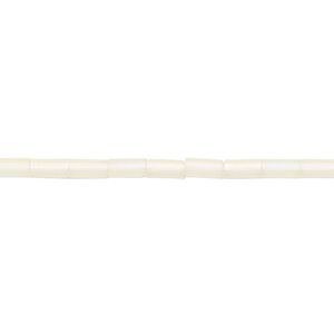 Bead, glass, translucent matte crystal AB, 5x2.5mm round tube. Sold per 15-1/2 to 16-inch strand.