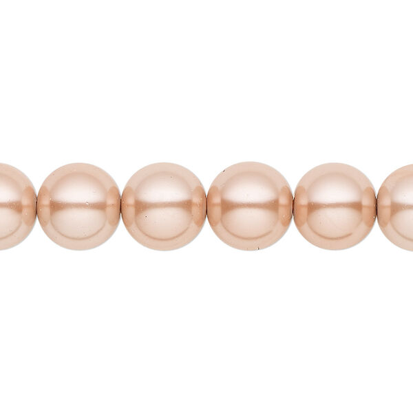 Bead, Hemalyke™ (man-made), pearlescent pink, 10mm round. Sold per 15-1/2" to 16" strand. image number 0