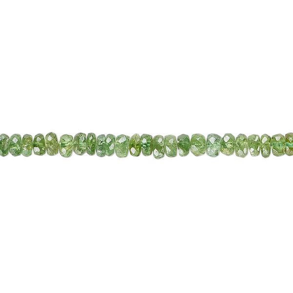 Chrome diopside 1pkg1, hand-cut faceted rondelle bead natural 6 inch 3x1mm-4x2mm image number 0