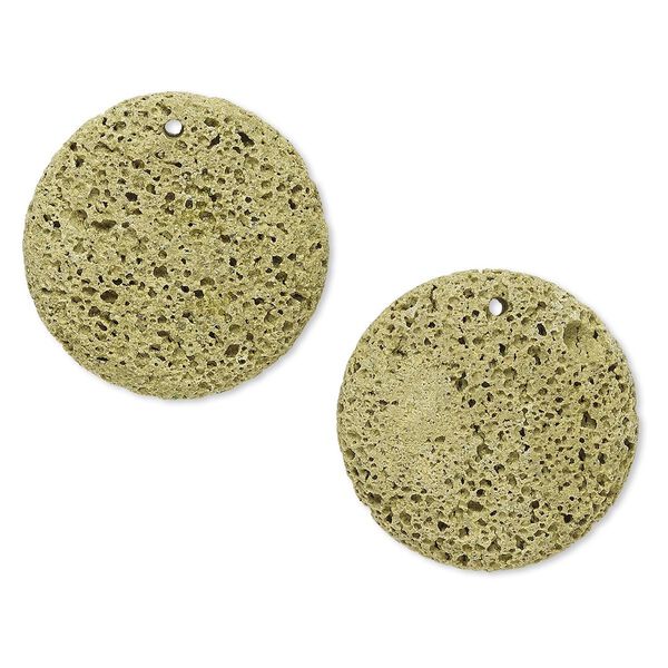 Lava rock 1pkg2, flat round focal 30mm image number 0