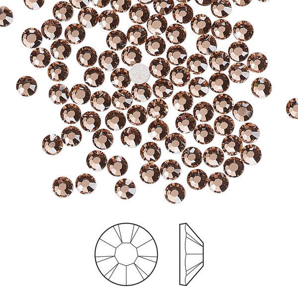 Flat back 1pkg1440, dusty rose foil back Preciosa MAXIMA Czech crystal hotfix rhinestone, 3-3.2mm chaton rose round SS12 image number 0