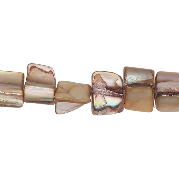 Mother-of-pearl shell 1pkg1, triangle tube bead 15 inch terra cotta 6x6mm-11x9mm image number 0