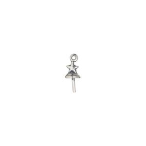 Cup, antiqued sterling silver, 3.5mm double-sided star with 4.5x0.7mm peg. Sold individually.