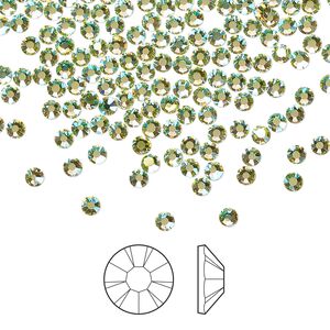 Flat back 144pk limecicle AB foil back, Preciosa MAXIMA Czech crystal rhinestone 2.5-2.7mm chaton rose round SS9