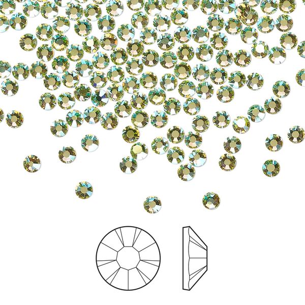 Flat back 144pk limecicle AB foil back, Preciosa MAXIMA Czech crystal rhinestone 2.5-2.7mm chaton rose round SS9 image number 0