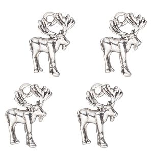 Charm, antique silver-finished "pewter" (zinc-based alloy) , 16x13mm single-sided moose. Sold per pkg of 4.