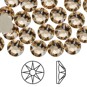 Flat back 144pk light Colorado topaz foil back, Swarovski® 8.412-8.672mm rose round SS40 2088