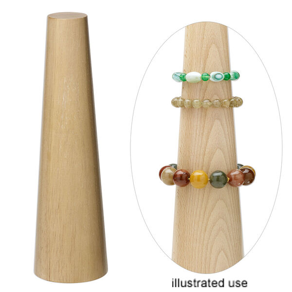 Bracelet mandrel, rubberwood (coated), 10x3-inch cone. Sold individually. image number 0