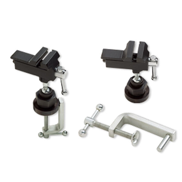 Table vise, steel, black, 5x4 inches with swivel base and 2x1-3/4 inch jaw length. Sold per 2-piece set. image number 0