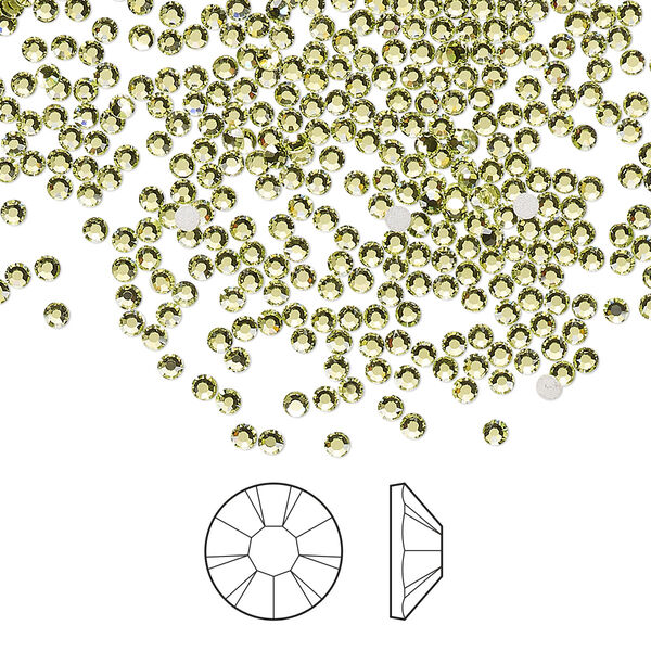Flat back 144pk limecicle foil back, Preciosa MAXIMA Czech crystal rhinestone 1.7-1.9mm chaton rose round SS5 image number 0