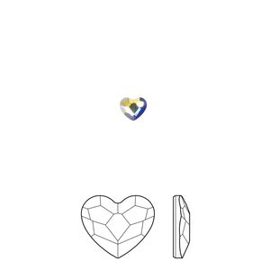 Flat back 720pk crystal AB foil back, Swarovski® 3.6mm heart 2808