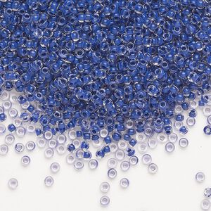 Seed bead, Preciosa Ornela Czech glass, pkg/500g, #11 rocaille, transparent terra intensive violet-lined clear, (08A28).