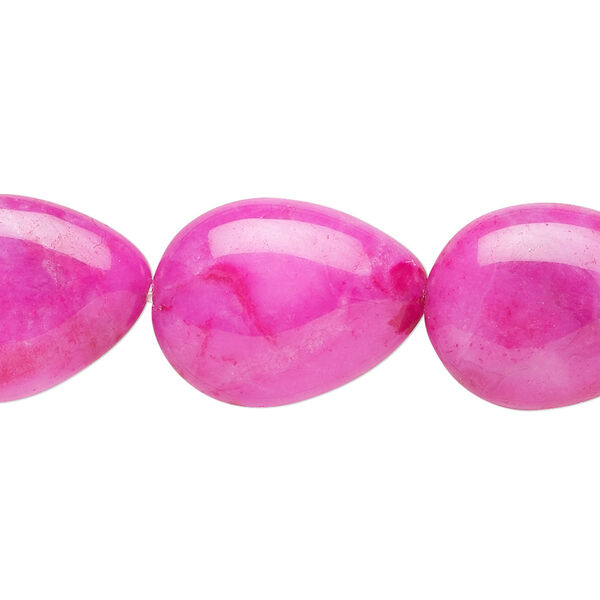 Bead, crazy lace agate (dyed), fuchsia, 20x15mm teardrop, B grade, Mohs hardness 6-1/2 to 7. Sold per 15-1/2" to 16" strand. image number 0