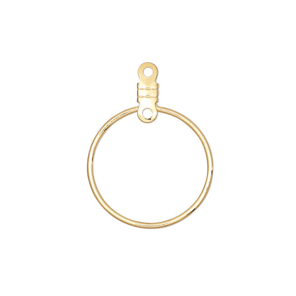Beading hoop, gold-plated steel, 20mm round with closed loop. Sold per pkg of 10. image number 0