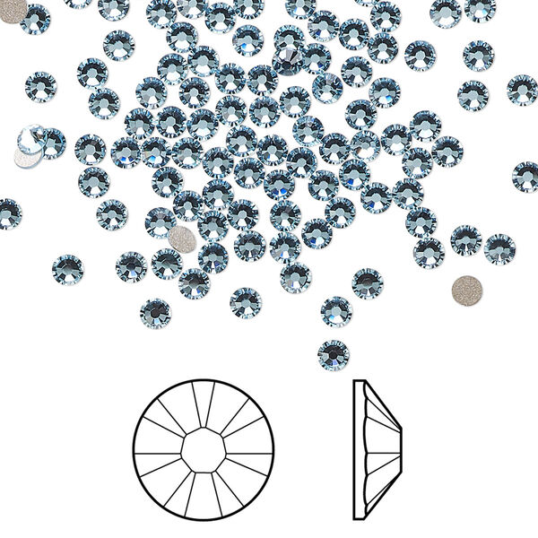 Flat back 1440pk aquamarine foil back, Swarovski® 2.5-2.7mm rose round SS9 2058 image number 0