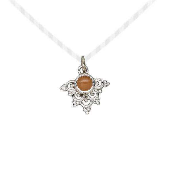 Carnelian / sterling silver 1pkg1, drop antiqued 13x11mm image number 0