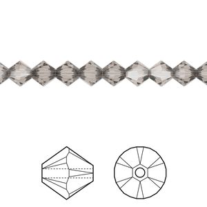 Bead 24pk greige, Crystal Passions® 5mm bicone 5328