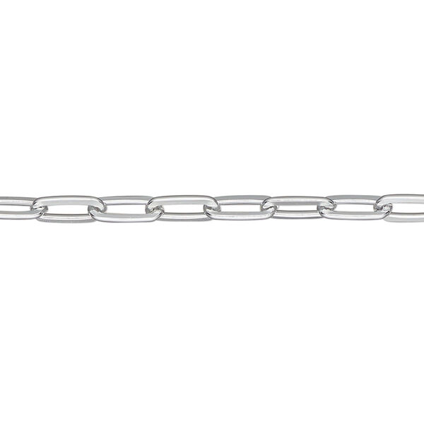 Chain, anodized aluminum, silver, 3.3mm paperclip. Sold per pkg of 25 feet. image number 0
