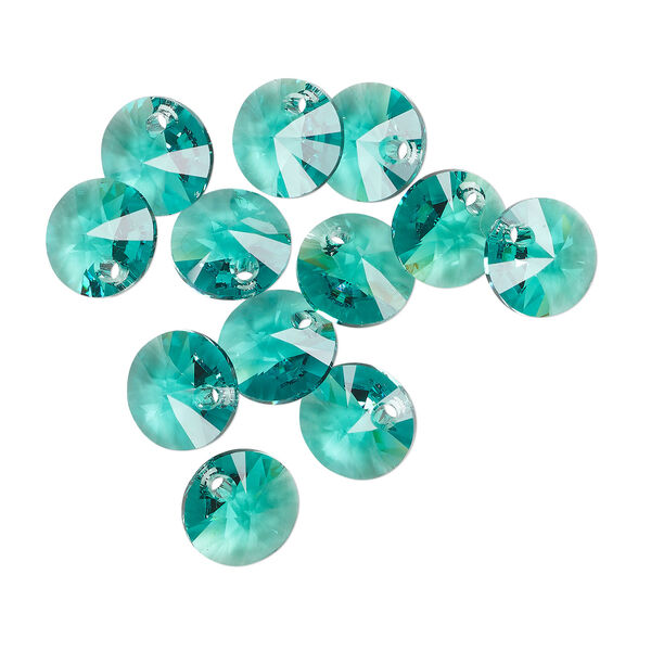 Drop 1pkg144 Caribbean green, Swarovski&reg; ReCreated&trade;, 8mm pendant mini disc 6428 image number 0