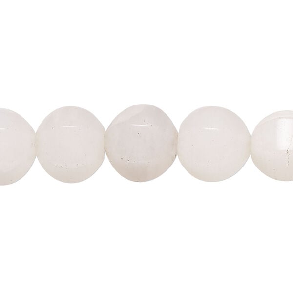 Snow quartz 1pkg1, 6-sided round bead natural, 15 inch 10-11mm image number 0