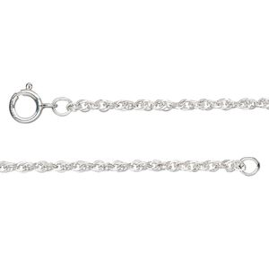 Chain, sterling silver, 1.8mm triple rope, 18 inches with springring clasp. Sold individually.