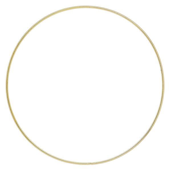 Beading hoop, gold-finished steel, 9-inch closed round. Sold per pkg of 2. image number 0