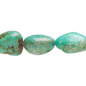 Turquoise 1pkg1, flat nugget bead 15.5-16 inch medium