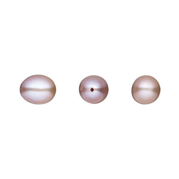 Pearl, White Lotus™, cultured freshwater, mauve, 8x6mm-9x7mm half-drilled teardrop, B grade, Mohs hardness 2-1/2 to 4. Sold per pair. image number 0