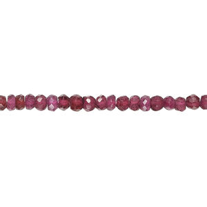 Rhodolite garnet 1pkg1, hand-cut faceted rondelle bead, 13 inch 3x2mm-4x3mm