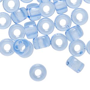 Czech pressed glass 1pkg60, crow bead transparent sapphire blue 9x6mm