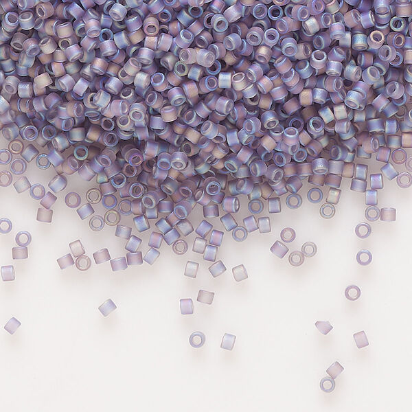 Seed bead, Delica®, glass, pkg/250g, #11 round, translucent matte rainbow light amethyst (DB-0870). image number 0