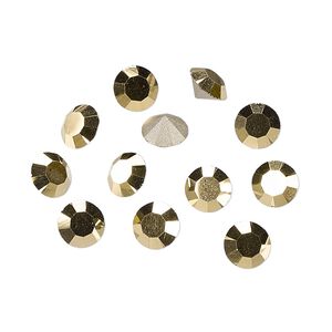 Chaton 12pk crystal aurum foil back, Preciosa MAXIMA Czech crystal rhinestone 6.14-6.32mm 15-cut faceted round SS29