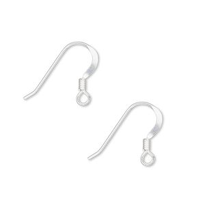 Ear wire fishhook 1pkg200 sterling silver-filled, 14mm flat / 2mm coil / open loop, 22 gauge 100 pair