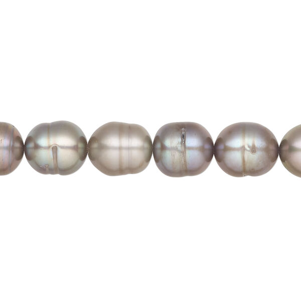 Freshwater pearl 1pkg1, rice, 15 inch silver peacock 8mm cultured image number 0