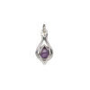 Amethyst / sterling silver 1pkg1, open beaded teardrop drop natural antiqued 15x9mm image number 1