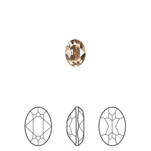 Fancy stone 4pk light Colorado topaz foil back, Crystal Passions® 8x6mm oval 4120