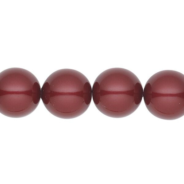 Pearl 10pk bordeaux, Crystal Passions® 12mm round 5811 image number 0