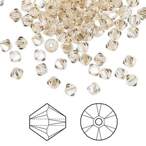 Bead 1440pk crystal golden shadow, Swarovski® 4mm XILION bicone 5328