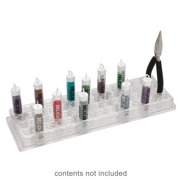 Organizer, plastic, clear, 11-5/16x3-5/16x1-1/16 inches, with 56 slots, 9/16 inch diameter. Sold individually. image number 0