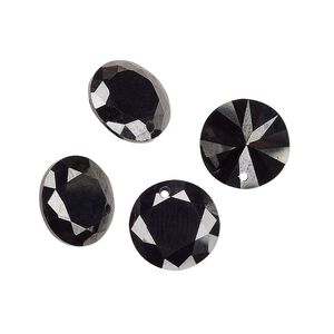 Drop, cubic zirconia, opaque black, 12mm hand-faceted round, Mohs hardness 8-1/2. Sold per pkg of 4.