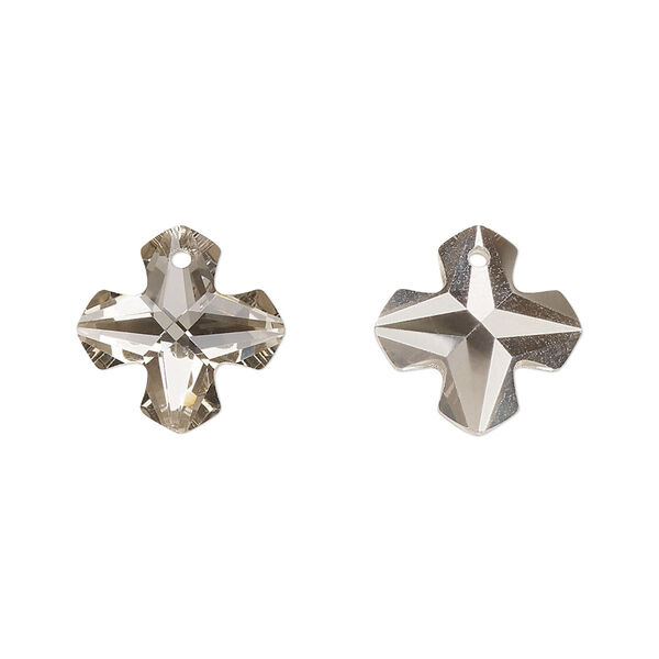 Drop 2pk crystal silver night, Celestial Crystal® 14mm Greek cross image number 0