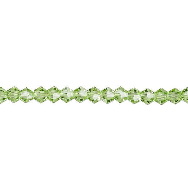 Bead 1pk transparent lime green, Celestial Crystal® 4mm bicone 15.5-16 inch image number 0