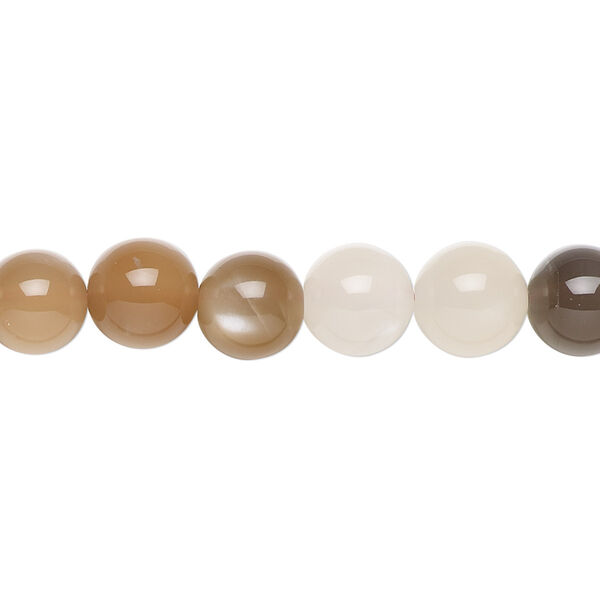 Bead, multi-moonstone (natural), 8mm round, A- grade, Mohs hardness 6 to 6-1/2. Sold per 8-inch strand, approximately 25 beads. image number 0
