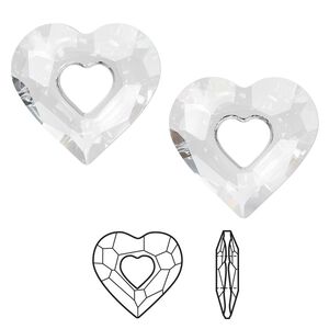 Focal 1pk crystal, Crystal Passions® 36x34mm pendant miss u heart 6262